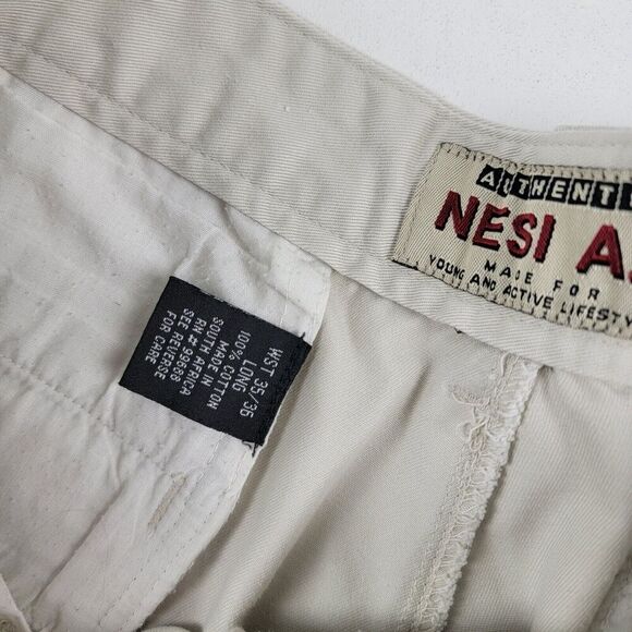 Y2K Nesi AG Cargo Baggy Pants Size 35 Mens Parachute Skater Hip Hop VTG 2000 Zip - Picture 6 of 14